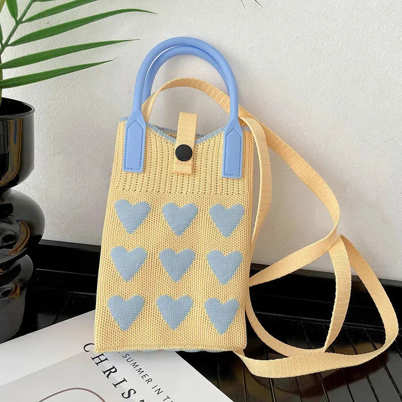 Love Mini Knit Shoulder Crossbody Bag - Bellarte Enchanté Love Mini Knit Shoulder Crossbody Bag